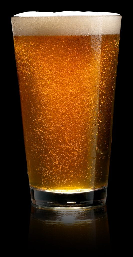 A glass of Five and 20 beer with reflection for homepage - Image Link